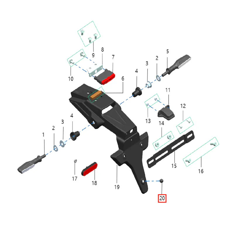 Soporte matricula (KOMODO L3e)